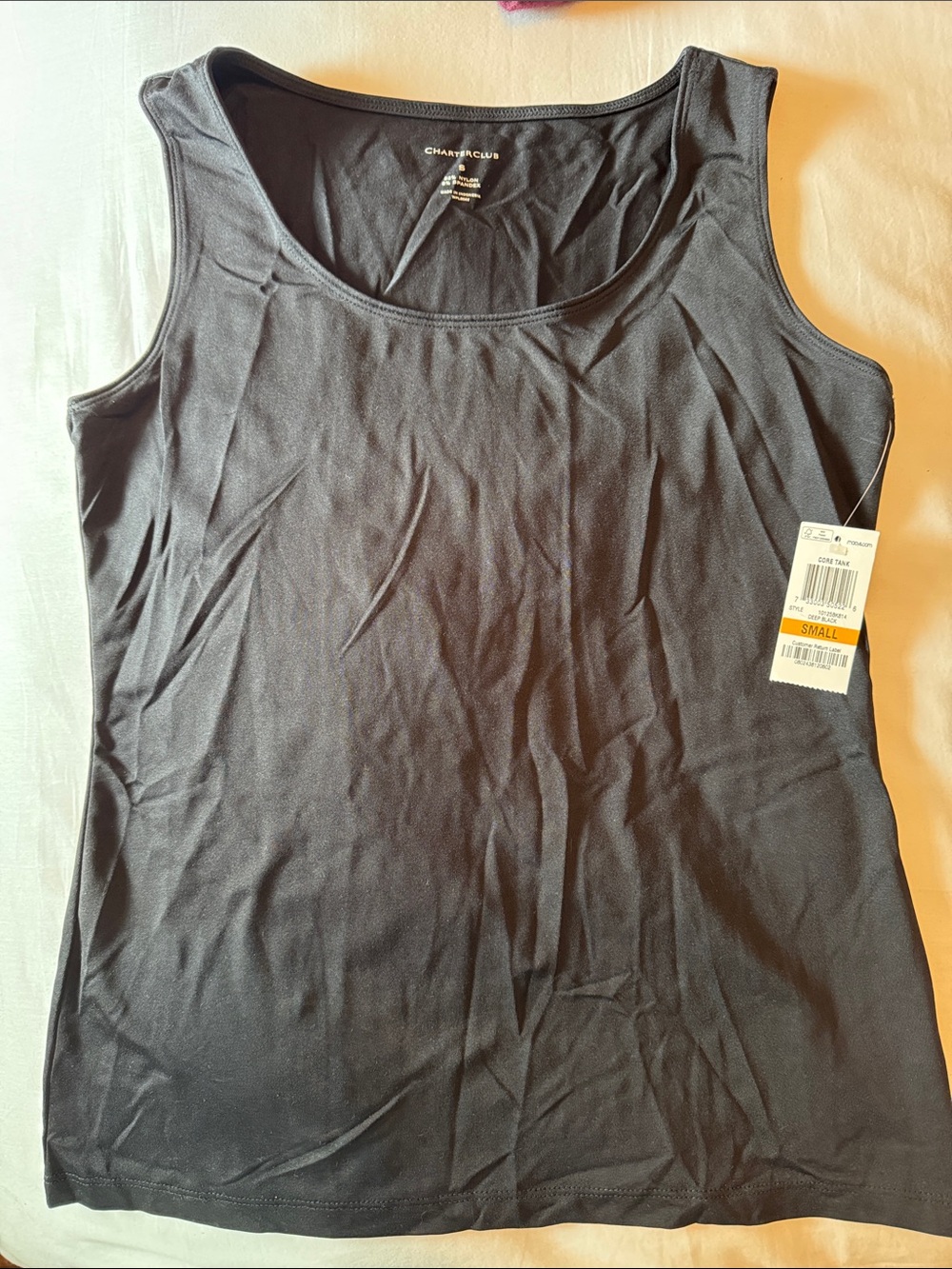 Charter Club Black Scoop-Neck Tank